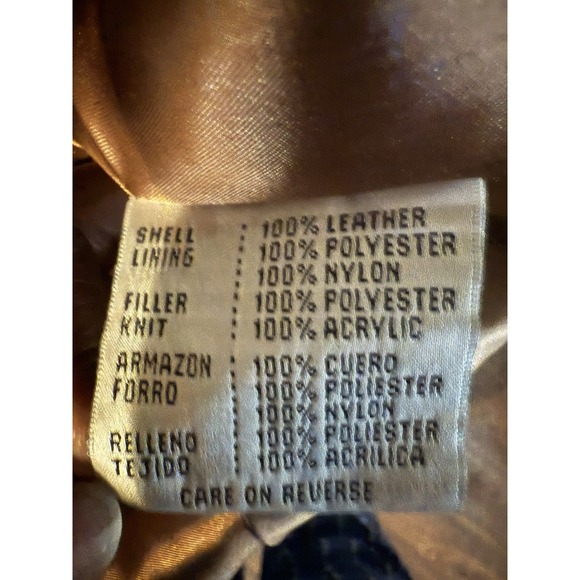 NFL LEATHER St Louis Rams Mens XL Blue Gold Varsity Bomber Jacket VTg - Picture 7 of 7